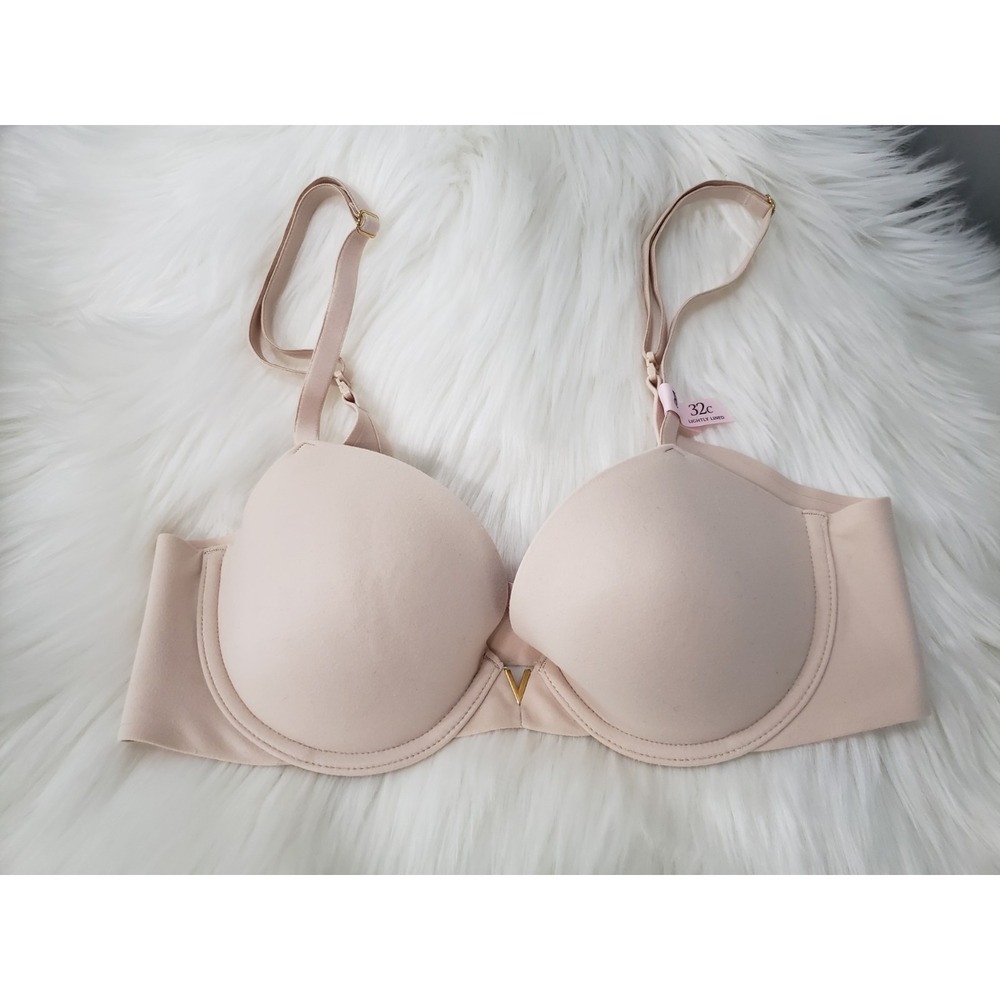 NEW 32C - Victoria's Secret T-Shirt Lightly Lined Demi BRA BEIGE LIGHT NUDE